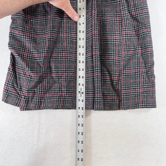 Karin Morgan Collection Wool Blend A-Line Mini Skirt Woman's 12 Black Red Plaid - Picture 10 of 12